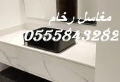 مغاسل رخام , ديكورات مغاسل حمامات جديدة