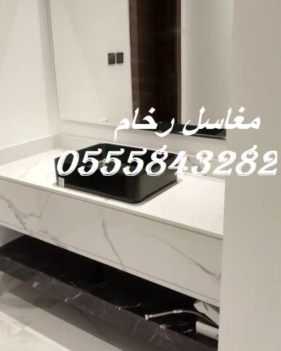 مغاسل رخام , ديكورات مغاسل حمامات جديدة