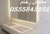 مغاسل رخام , ديكورات مغاسل حمامات جديدة