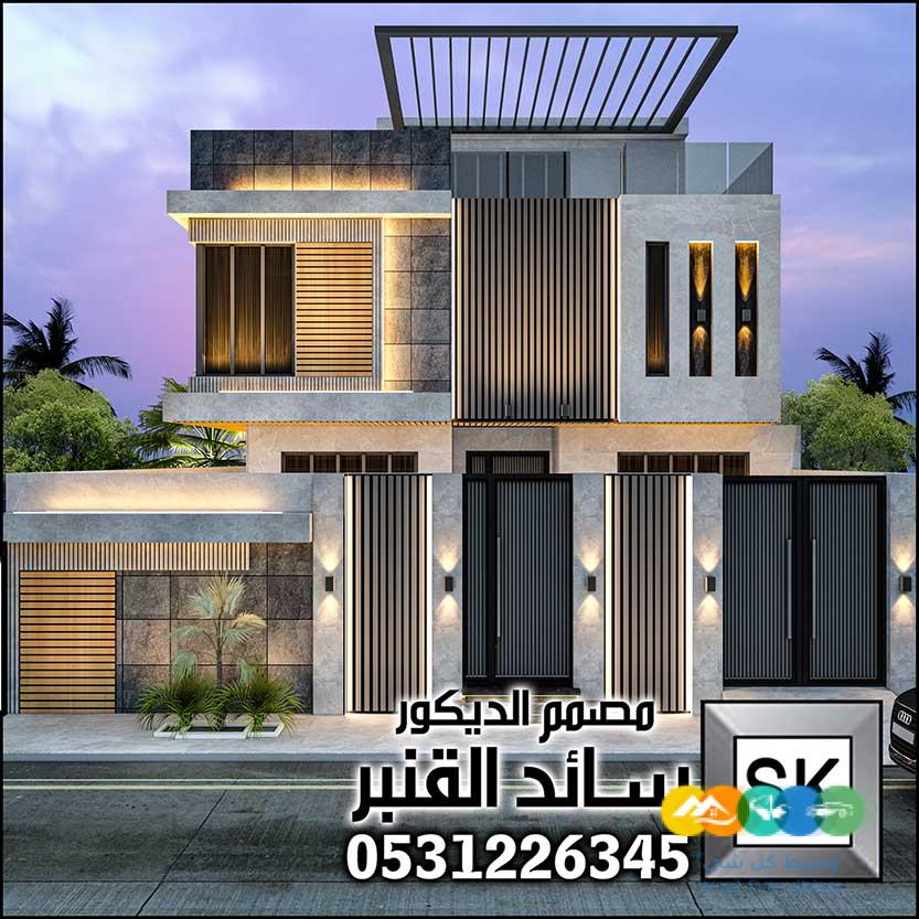 تصميم و تشطيب واجهة فيلا خارجية