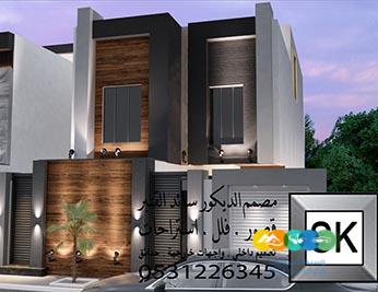 تصميم و تشطيب واجهة فيلا خارجية