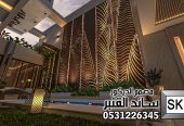 تصميم لاندسكيب منزلي فاخر في الرياض
