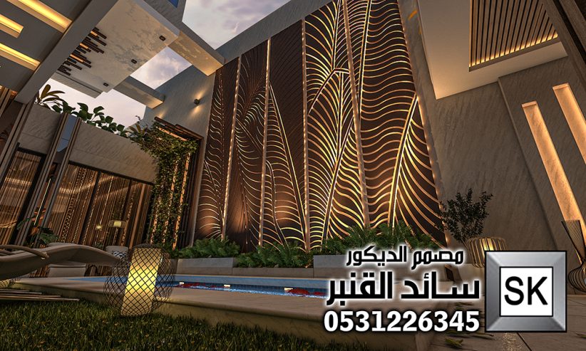 تصميم لاندسكيب منزلي فاخر في الرياض