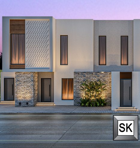تصميم واجهات تاون هاوس على الطراز السلماني في الرياض