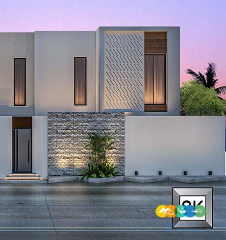 تصميم و تشطيب واجهة فيلا خارجية