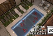 تصميم لاندسكيب منزلي فاخر في الرياض