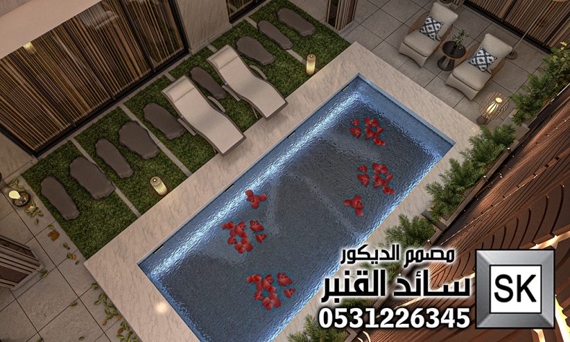 تصميم لاندسكيب منزلي فاخر في الرياض