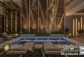 تصميم لاندسكيب منزلي فاخر في الرياض