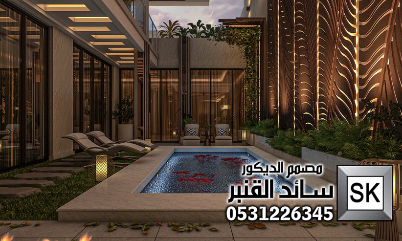 تصميم لاندسكيب منزلي فاخر في الرياض