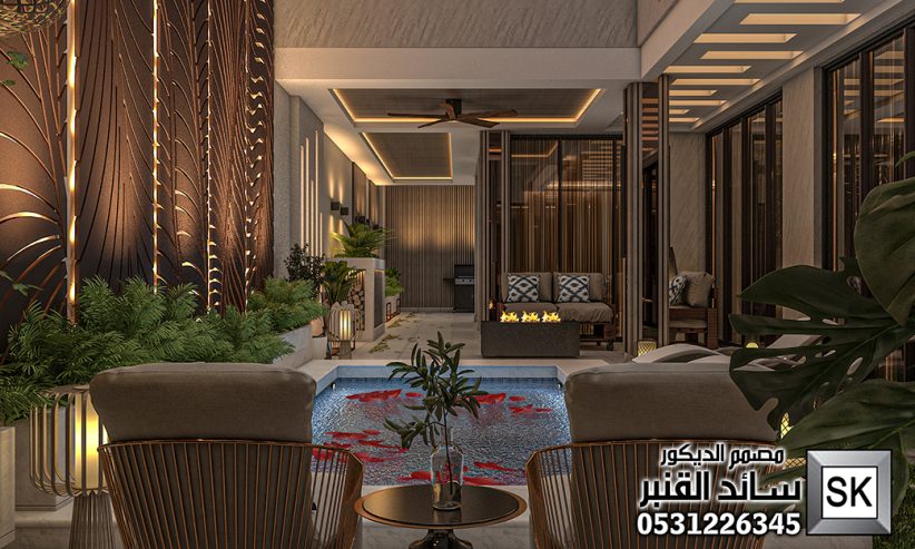 تصميم لاندسكيب منزلي فاخر في الرياض