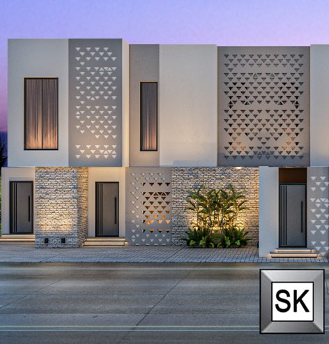 تصميم واجهات تاون هاوس على الطراز السلماني في الرياض