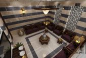 تصميم و تنفيذ ديكور مجالس دمشقية فخمة في الرياض