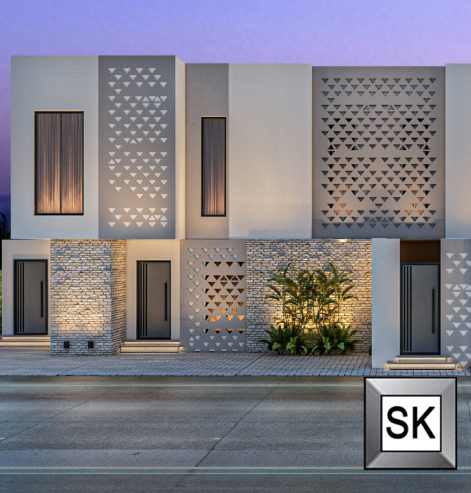 تصميم واجهات تاون هاوس على الطراز السلماني في الرياض