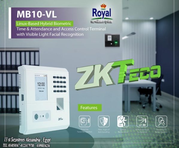 جهاز MB10-VL من ZKTeco هو جهاز حضور وانصراف مدمج يدعم ا