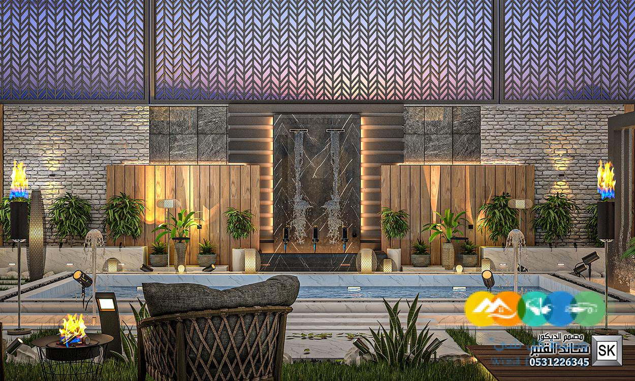 تصميم و تنفيذ لاندسكيب منزلي فاخر في الرياض