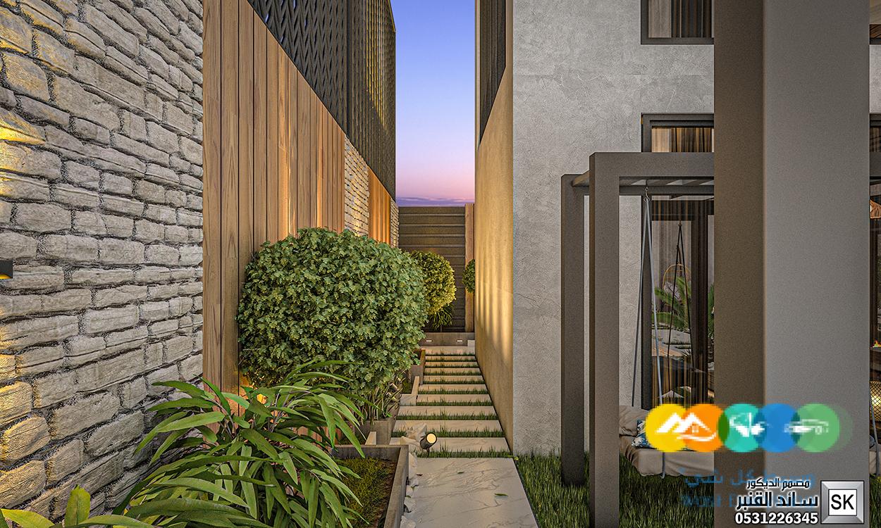 تصميم و تنفيذ لاندسكيب منزلي فاخر في الرياض