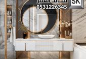 تصميم و تنفيذ مغاسل و حمامات فخمة في الرياض