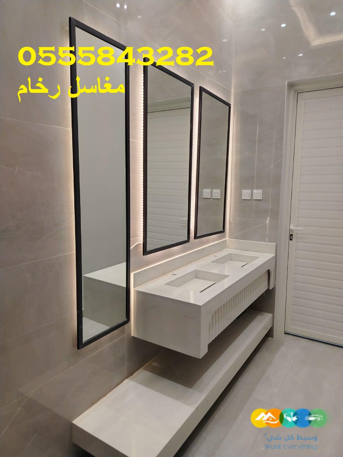 مغاسل رخام ، ديكورات حمامات فاخرة