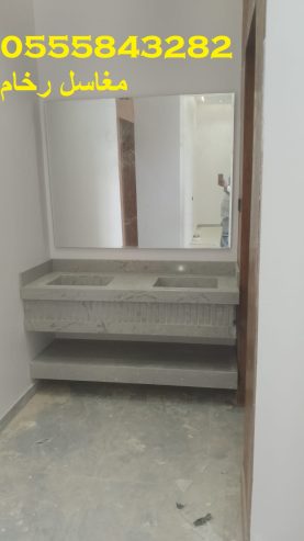 مغاسل رخام , ديكورات مغاسل الحمامات جميلة وفاخرة